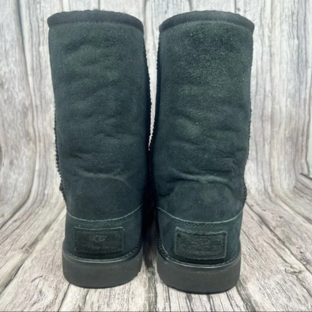UGG Classic Short Zip Phillip Lim Black Suede Sheepskin Boots Women's Size 9.5 - Picture 2 of 8